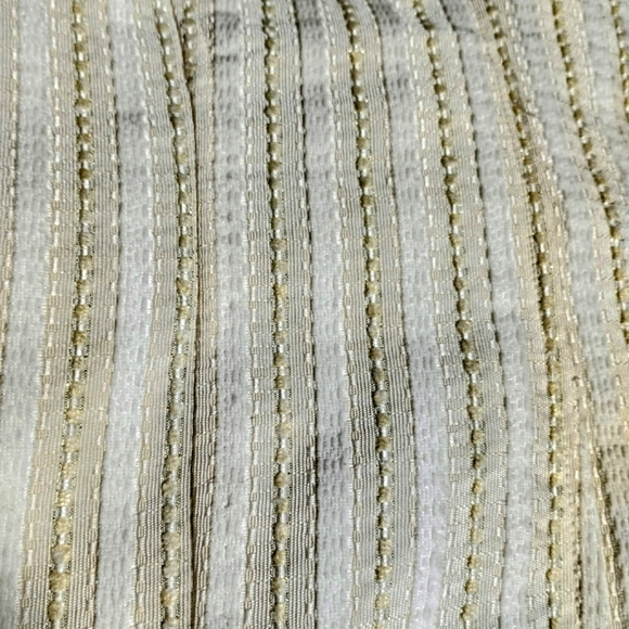 Vintage Feline Blazer Medium Ivory Shimmer Stripe Coquette Dollette Ruffle Y2K - Picture 9 of 10